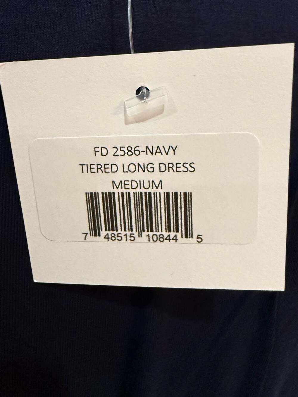 Fraiche by J Navy Tiered Long Dress | Size Medium | NWT - Picture 3 of 4